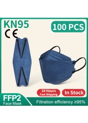 CE FFP2 قناع المسكرة التنفسية FPP2 KN95 mascarilla fpp2 homology ada 4 طبقة قناع وجه السمك الكوري fp2 قناع أسود ffp2tool KN95