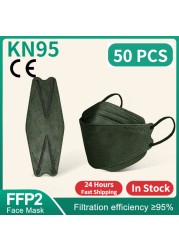 CE FFP2 قناع المسكرة التنفسية FPP2 KN95 mascarilla fpp2 homology ada 4 طبقة قناع وجه السمك الكوري fp2 قناع أسود ffp2tool KN95