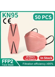 CE FFP2 قناع المسكرة التنفسية FPP2 KN95 mascarilla fpp2 homology ada 4 طبقة قناع وجه السمك الكوري fp2 قناع أسود ffp2tool KN95