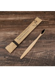 100pcs Eco-friendly Bamboo Reusable Toothbrush Portable Adult Wooden Soft Toothbrush Laser Custom Engraving Logo