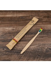 100pcs Eco-friendly Bamboo Reusable Toothbrush Portable Adult Wooden Soft Toothbrush Laser Custom Engraving Logo