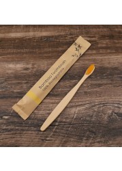 100pcs Eco-friendly Bamboo Reusable Toothbrush Portable Adult Wooden Soft Toothbrush Laser Custom Engraving Logo