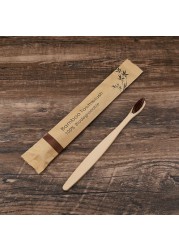 100pcs Eco-friendly Bamboo Reusable Toothbrush Portable Adult Wooden Soft Toothbrush Laser Custom Engraving Logo