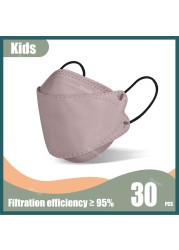 KN95 Fish Mask Kids ffp2masque Kids 4 Layers Korean Kf94masque FFP2 Kids Black Mask Kids 4-12 Masks FPP2 Masks