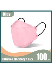 KN95 Fish Mask Kids ffp2masque Kids 4 Layers Korean Kf94masque FFP2 Kids Black Mask Kids 4-12 Masks FPP2 Masks