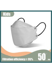 KN95 Fish Mask Kids ffp2masque Kids 4 Layers Korean Kf94masque FFP2 Kids Black Mask Kids 4-12 Masks FPP2 Masks