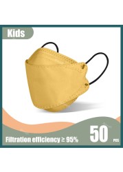 KN95 Fish Mask Kids ffp2masque Kids 4 Layers Korean Kf94masque FFP2 Kids Black Mask Kids 4-12 Masks FPP2 Masks