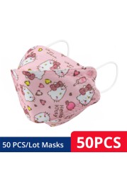 Children KN95 FFP2 Face Mask Cartoon Anime Breathable Security Protection For Boys Girl 4-12 Years Old Mascarilla FPP2 homology ada