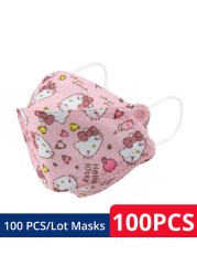 Children KN95 FFP2 Face Mask Cartoon Anime Breathable Security Protection For Boys Girl 4-12 Years Old Mascarilla FPP2 homology ada