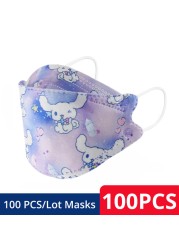 Children KN95 FFP2 Face Mask Cartoon Anime Breathable Security Protection For Boys Girl 4-12 Years Old Mascarilla FPP2 homology ada