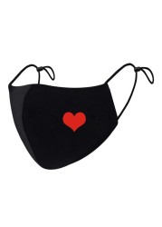 Reusable Cotton Face Mask with Ear Support, Adjustable, Washable, Adult, Black, Unisex