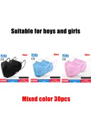 FFP2 Children Protective Dust Mask Breathable 5 Layers Multicolor Matching CE Reusable Girls Fit 9-12 Years Kn95 Face Mask