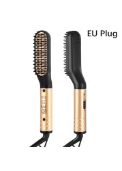 Professional Hair Comb Brush Beard Straightener Multifunctional Straightening Brush Hair Curler Fast Heating Styling Tools