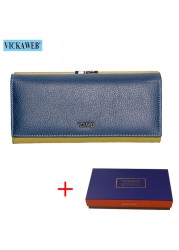 Free Gift Genuine Leather Women Wallet Fashion Rainbow Magnetic Hasp Coin Purse Female Long Ladies Money Clutch Bag WRS-1518