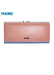 Free Gift Genuine Leather Women Wallet Fashion Rainbow Magnetic Hasp Coin Purse Female Long Ladies Money Clutch Bag WRS-1518