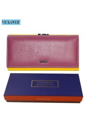 Free Gift Genuine Leather Women Wallet Fashion Rainbow Magnetic Hasp Coin Purse Female Long Ladies Money Clutch Bag WRS-1518