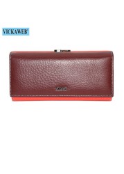 Free Gift Genuine Leather Women Wallet Fashion Rainbow Magnetic Hasp Coin Purse Female Long Ladies Money Clutch Bag WRS-1518