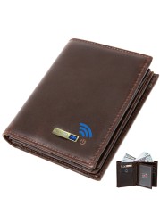 Smart Bluetooth Wallet Men's Genuine Leather Short Wallet Leisure Multifunction Card Holder Package Luxury Business Wallet