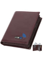 Smart Bluetooth Wallet Men's Genuine Leather Short Wallet Leisure Multifunction Card Holder Package Luxury Business Wallet