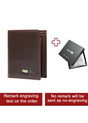 Smart Bluetooth Wallet Men's Genuine Leather Short Wallet Leisure Multifunction Card Holder Package Luxury Business Wallet