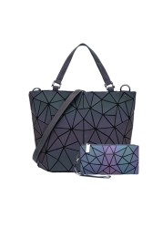 Women Bags Luxury Geometric Shoulder Bag Set Folding Tote Crossbody Bag Female Handbag For Ladies Luminous Bao Geometric Bag