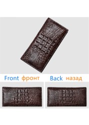 Genuine Crocodile Genuine Leather Wallet Men Black/Brown Business Card Holder Wallet for Men Long Wallet Quality Money Card Bag