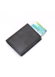 Men's Wallet Pop Up Rfid Cards Wallet Leather Slim Thin Wallet Male Short Money Wallet Smart Small Black Magic Wallet