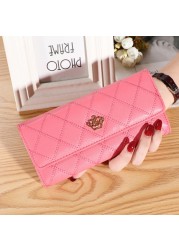 New Women Wallet Lady Clutch Leather Patterned Hasp Female Wallets Long Length Card Holder Phone Bag Money Coin Pocket Ladies Purses