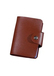 24 Slots Card Holder PU Leather Slim Bank Credit ID Card Coin Pouch Bag Pouch Purse Organizer Thin Business Card Clip With Button