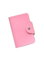 24 Slots Card Holder PU Leather Slim Bank Credit ID Card Coin Pouch Bag Pouch Purse Organizer Thin Business Card Clip With Button