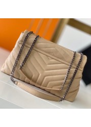 New fashion classic trend women's black leather shoulder bag handbag with gold handbag ladies handbag