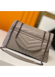 New fashion classic trend women's black leather shoulder bag handbag with gold handbag ladies handbag