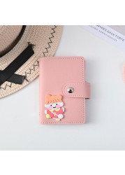 New Student Cute Meal Card Holder Wallet PU Leather Cartoon 26 Bit Card Case Holder School Men Women Credit Card Bag ID