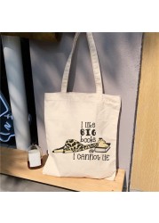 Love Big Books - Natural Canvas Tote Bag, Student Logo, Fashion Gift, Street Style Handbag, Shoulder Bag, Large Capacity