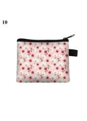 Fashion Brand Wallet Women Lovely Bowknot Flower Print Small Coin Bag Wallet Canvas Zipper Female Coin Purse Purse Earphone