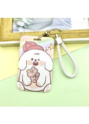 Cartoon ID Credit Card Holder Bank Students Bus Card Case Hand Rope Visit Door ID Badge Cover Cards for Women Men Pendants