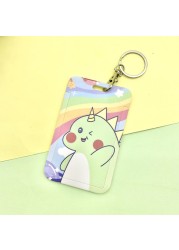 Cartoon ID Credit Card Holder Bank Students Bus Card Case Hand Rope Visit Door ID Badge Cover Cards for Women Men Pendants