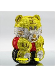 Women's Perforated Bear Handbag,Bear Perforated Crystal Handbag,Cocktail Purse,Shoulder Bag,Gifts