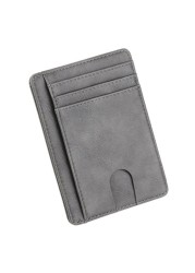 Slim rfid blocking leather wallet credit id card holder money purse for men women fashion bag