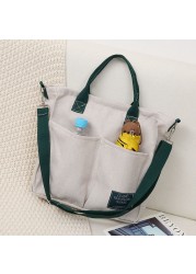 Women Canvas Handbags Female Shopping Bags Shoulder Bag Environmental Storage Bag Reusable Foldable Eco Grocery Bags Bolso