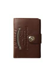 2022 Vintage Luxury Leather Men Wallet Short Slim Male Purses Money Clip Credit Card Dollar PU Leather Wallet Men's Wallet Card