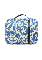 Portable Canvas Bible Cover Floral Pattern Handbag with Handle & Zippered Pocket Tote Book Holder Waterproof Cover