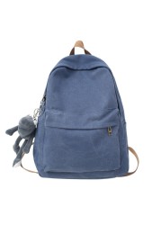 Fashion Canvas Women School Bags School Bags For Teenage Girls High Quality Solid Color Backpack Women Travel Book Bag