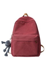 Fashion Canvas Women School Bags School Bags For Teenage Girls High Quality Solid Color Backpack Women Travel Book Bag