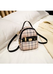 New Women's Bags Small Backpacks Fashion Sweet Bags For Girls High Quality Hand Plaid Simple Fashion Backpacks For Women