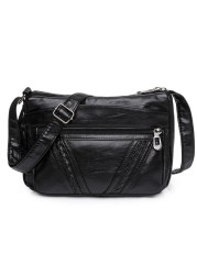 Multi-pocket Women's PU Leather Crossbody Bag New Fashion Shoulder Bags Female Retro Handbag and Purse Messenger Bags Sac a Main