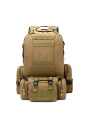 50L tactical backpack, men's military backpack, 4 in 1 molle sport utility bag, outdoor hiking climbing army backpack camping bags