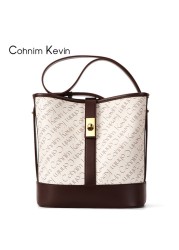 New season women's bag shoulder bag classic ancient flower chain bucket bag genuine cowhide handbag best selling