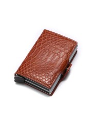 Women Counter Rfid id Credit Card Holder Case Wallet Crocodile Business Bank Card Holder Bag Pink Creditcard Visit Card Holder Trolley