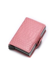 Women Counter Rfid id Credit Card Holder Case Wallet Crocodile Business Bank Card Holder Bag Pink Creditcard Visit Card Holder Trolley